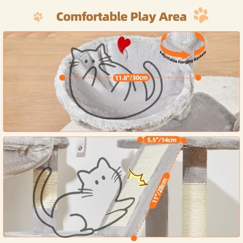 Taoqimiao Cat Tree, 38.5In Cat Tower