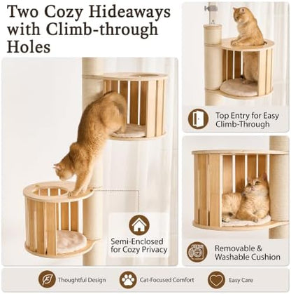 Floor to Ceiling Cat Tree, Adjustable 7.9-9.9 ft Tension Cat Tower