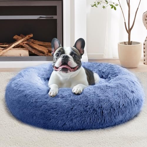 JOLLYVOGUE Calming Dog Beds Extra Large Sized Dog, 45in Donut Washable Large