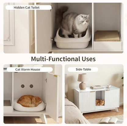 Double Cat Litter Box Enclosure