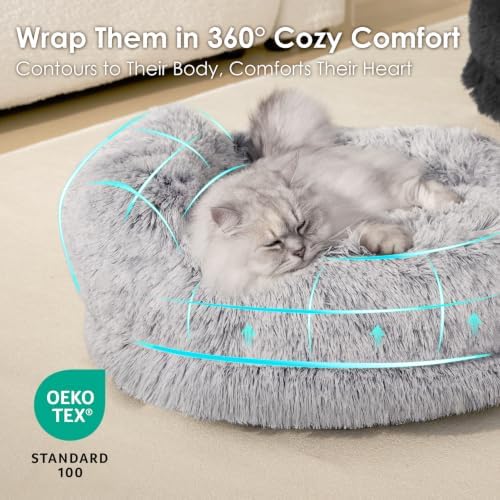 EHEYCIGA 20" Calming Donut Dog Bed