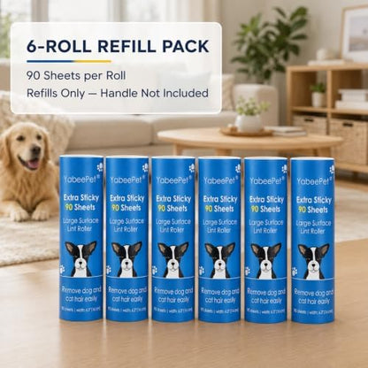 Extra Sticky Large Lint Roller Refills, 6.3'' Giant Lint Roller Refills