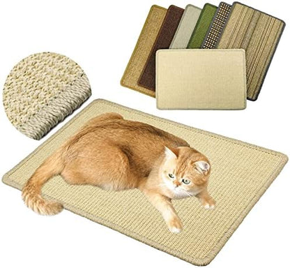 Cat Scratcher Mat, 23.6x15.7” Natural Sisal Cat Scratching Mat