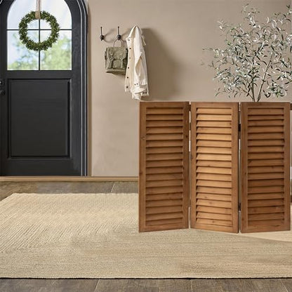 SOFE Short Privacy Screen, 2.6 Ft Shutters Folding Room Dividers 3 Panel