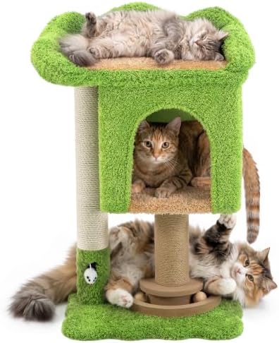 WOOCHPET Cat Tree with Sisal Scratching Posts and Cat Toys