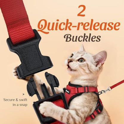 Dooradar Cat Harness and Leash Set, Adjustable and Escape Proof