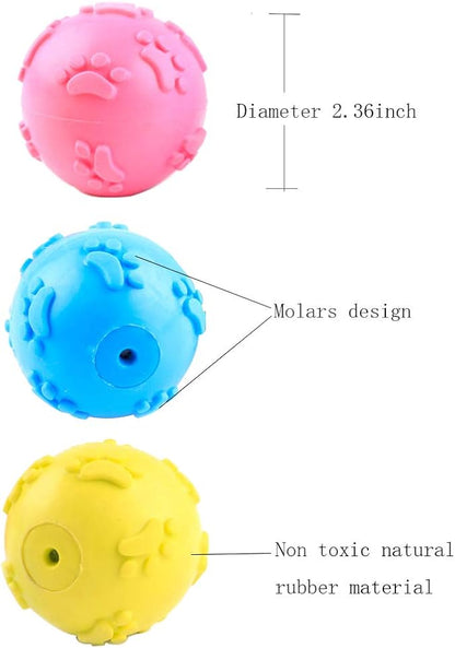 Squeaky Dog Toy Balls 3-Pack – Interactive Fetch Balls for Small, Medium & Large Dogs