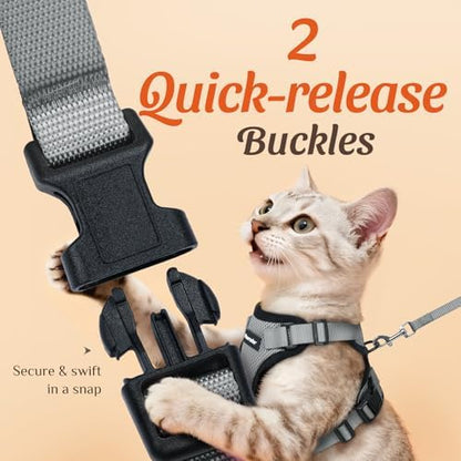 Dooradar Cat Harness and Leash Set, Adjustable and Escape Proof