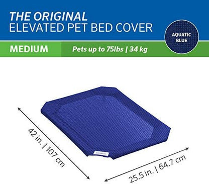 The Original Coolaroo Elevated Pet Bed Replacement Cover, Aquatic Blue