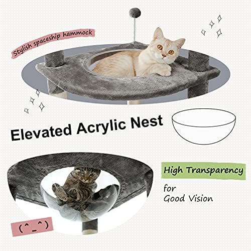 PEQULTI Floor to Ceiling Cat Tree, 92.9-101.6in Adjustable Cat Tower