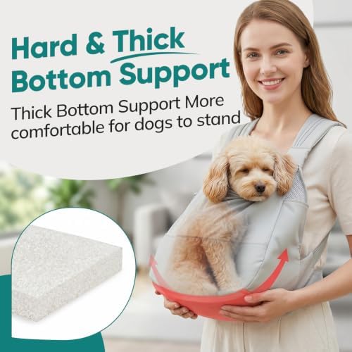 Dog Sling Carrier Front with Thicken Bottom Support
