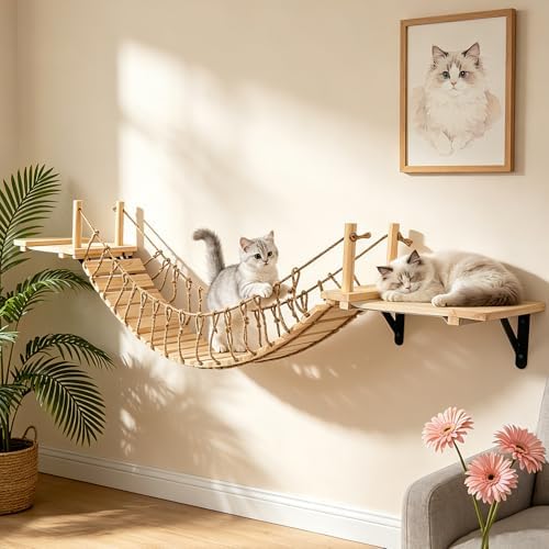 Cat Wall Shelves, Wall Mounted Cat Climber Set