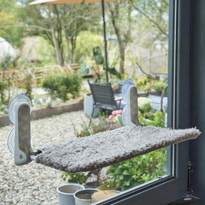 YUNIQUE Cat Window Perch, Upturned Edge Bracket, Portable Wall Hammock