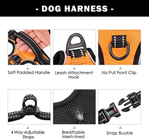 PHOEPET No Pull Dog Harnesses for Small Dogs Reflective Adjustable