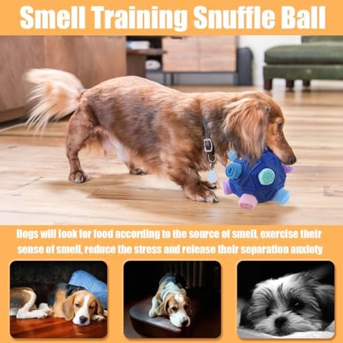Dog Snuffle Ball-Interactive Puzzle Dog Toys Encourage Natural Foraging Skills
