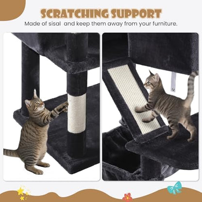 SHA CERLIN 81in Multi-Level Tall Cat Tree Tower