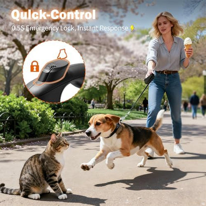 OUTRUN Retractable Dog Leash 16 FT Tape, No Tangle