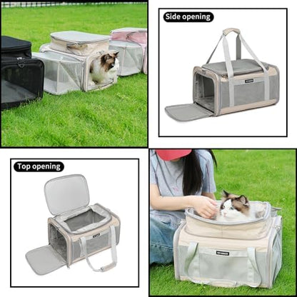 Airline Approved Pet Carrier for Cats and Small Dogs up to 15 lbs, Breathable