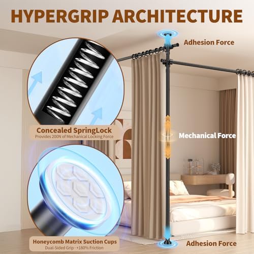 Room Divider for Room Separation, 4-10ft 28-209inch Adjustable Temporary