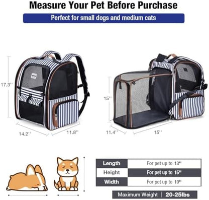 Extra Large Cat Backpack Carrier Expandable Pet Carrier Backpack