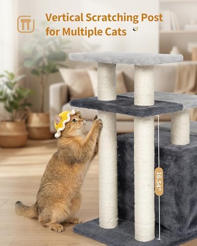 Aechonow 4-Tier Cat Stairs for High Bed