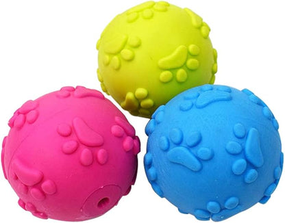 Squeaky Dog Toy Balls 3-Pack – Interactive Fetch Balls for Small, Medium & Large Dogs