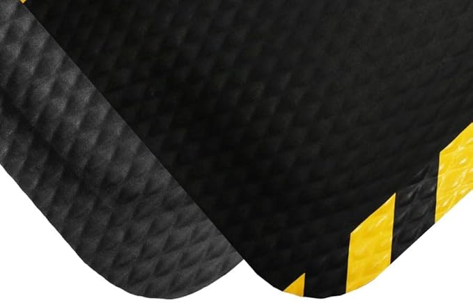 American Floor Mats Hog Heaven Premium 7/8" Black & Black Border 5' x 8' Nitrile Backed Anti-Fatigue Comfort Mat