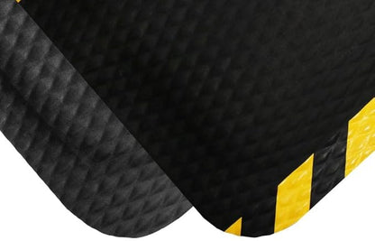 Hog Heaven 5/8 inch Black & Yellow Border 3' x 5' Nitrile Backed Anti-Fatigue Comfort Mat