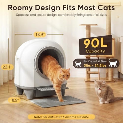 Greesum Enclosed Self-Cleaning Cat Litter Box