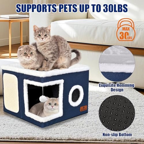 Cat Beds for Indoor Cats, Large Cat Cave Bed