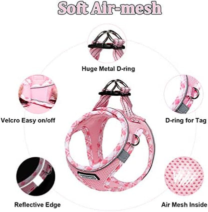 Mercano Soft Mesh Dog Harness and Leash Set, Step-in Reflective Breathable