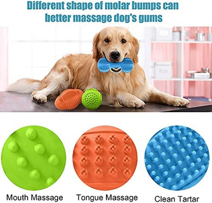 LUKITO Dog Chew Toys 3 Pack for Aggressive Chewers, Tough Toys