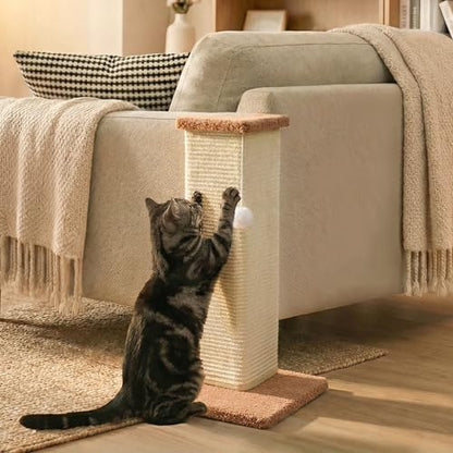 PETKARAY Couch Corner Cat Scratcher, 22.5" Sisal Scratching Post