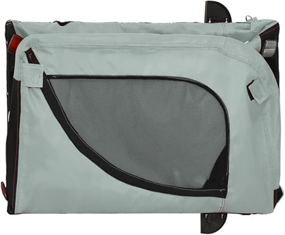 Tidyard Pet Bike Trailer Gray and Black Oxford Fabric and Iron Pet Bicycle Carrier, Animal Bike Stroller for Cat, Puppy, Dog, Outdoor, Travel Style A