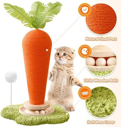 Cute Cat Scratching Post, Carrot Cat Scratcher Post