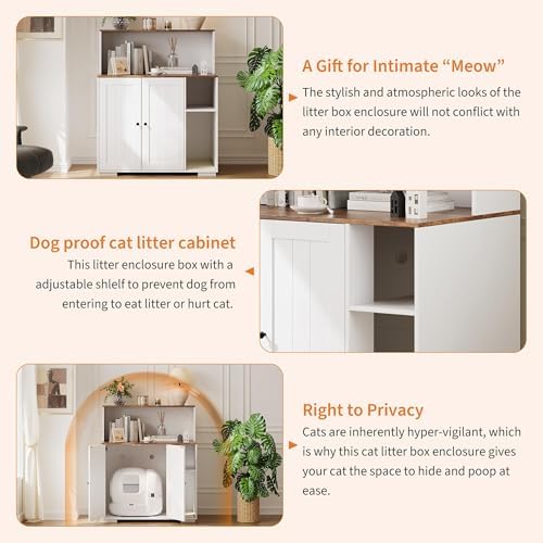 Garvee Dog-Proof Large Cat Litter Box Enclosure