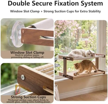 Marchul 2-Tier Cat Window Perch, Window Mount Suction Cup Cat Hammoc