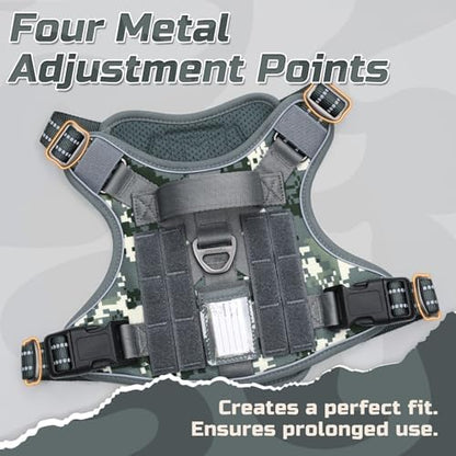 rabbitgoo Tactical Dog Harness for Medium, No Pull Military Service Vest