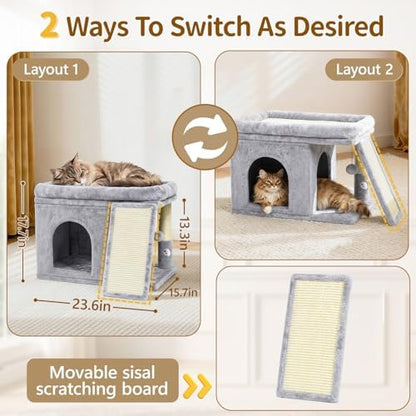 Cat Tree Tower with 15.7x23.6 Perch Bed