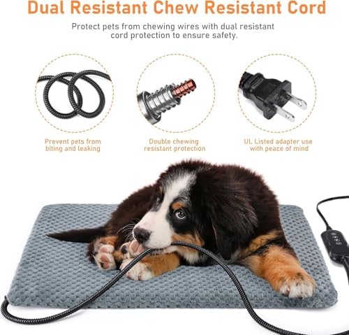 INVENHO Extra Large Pet Heating Pad, Adjustable Temperature Waterproof Dog Cat