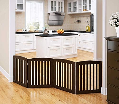 PAWLAND Wooden Freestanding Foldable Pet Gate