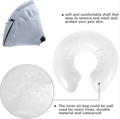 Soft Inflatable Dog Cat Cone Collar – Pet Recovery & Protective Dog Neck Collar for Small Dogs Cats to Prevent Scratching, Licking
