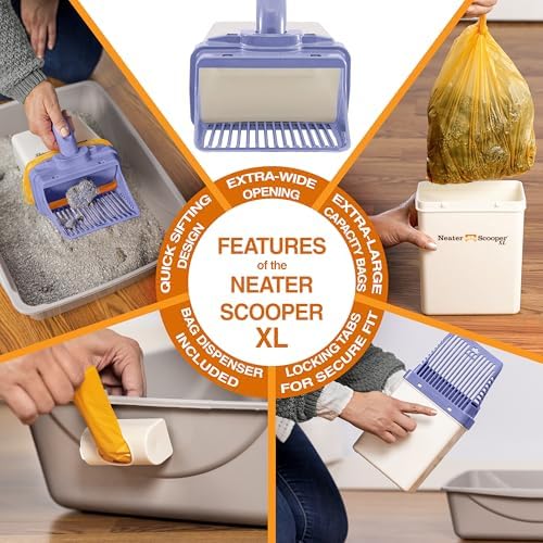 Neater Pet Brands Neater Scooper XL Cat Litter Scoop, 60 Refill Bags –