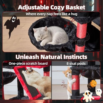 Taoqimiao Gothic Cat Tree, 58In Cat Tower