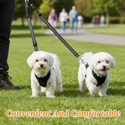 Double Dog Leash for Two Dogs, No Pull Two Dog Leash, No Tangle for Small 2
