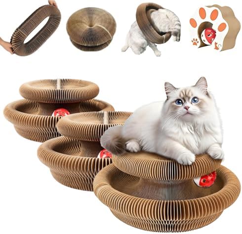 Kitty Curls Cat Toy, Foldable Magic Organ Toy, Cat Scratcher Board