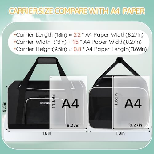 Petskd Small Pet Carrier 18" L x 13" W x 9.5" H Airline Approved
