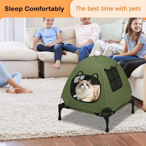 Anti-Anxiety Open Elevated Pet Hammock Bed Tent House