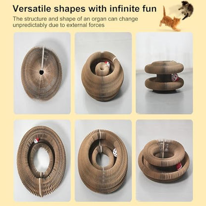 Kitty Curls Cat Toy, Foldable Magic Organ Toy, Cat Scratcher Board