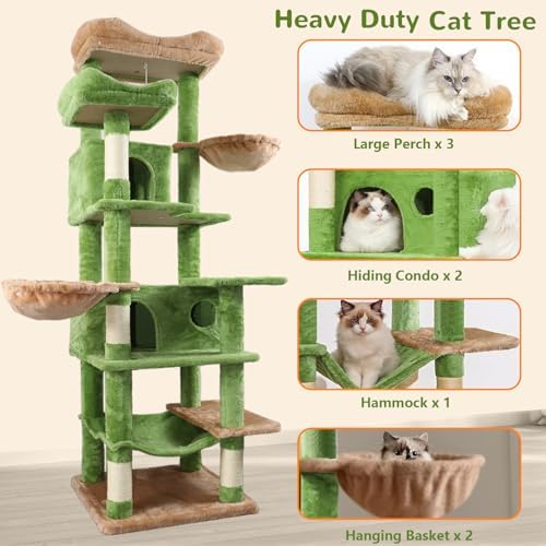 68 Inches Multi-Level Large and Tall Cat Tree Tower